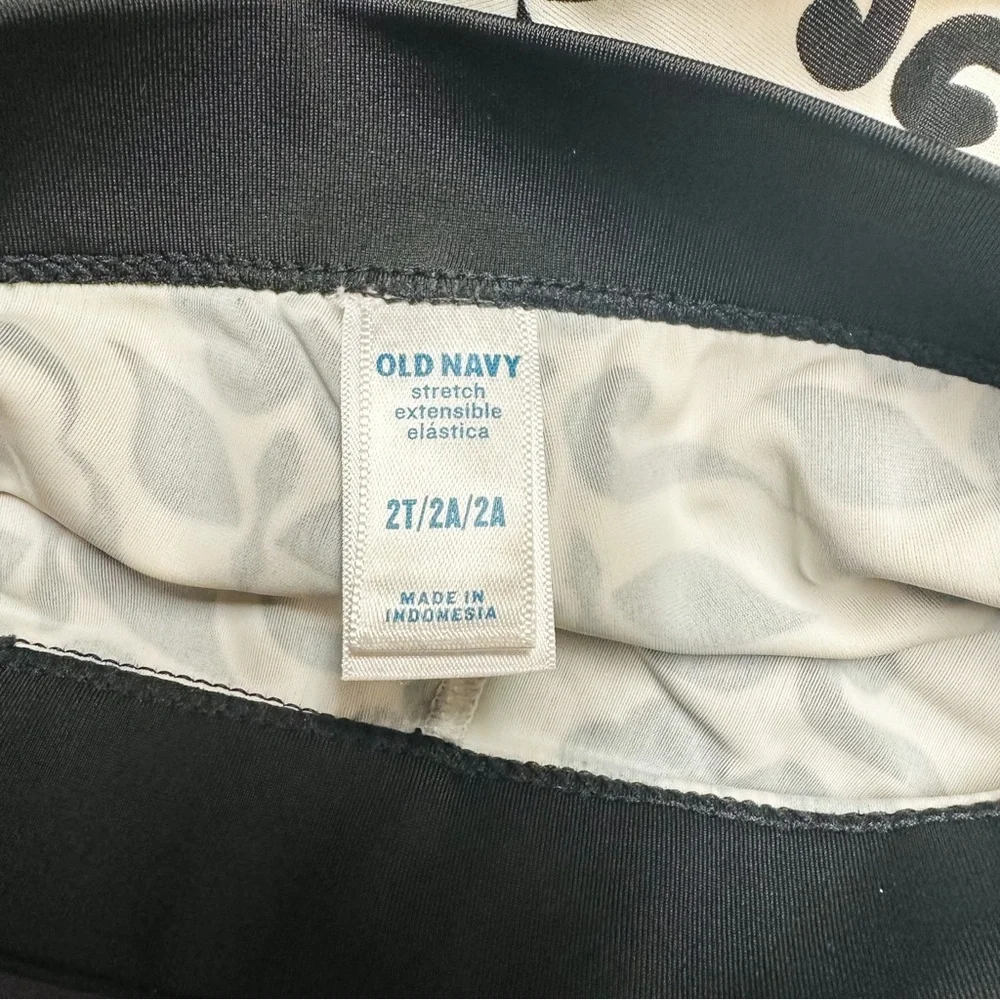 Old Navy Black & White Floral High Waisted 2-Piece Bathing Suit Toddler Size 2T
